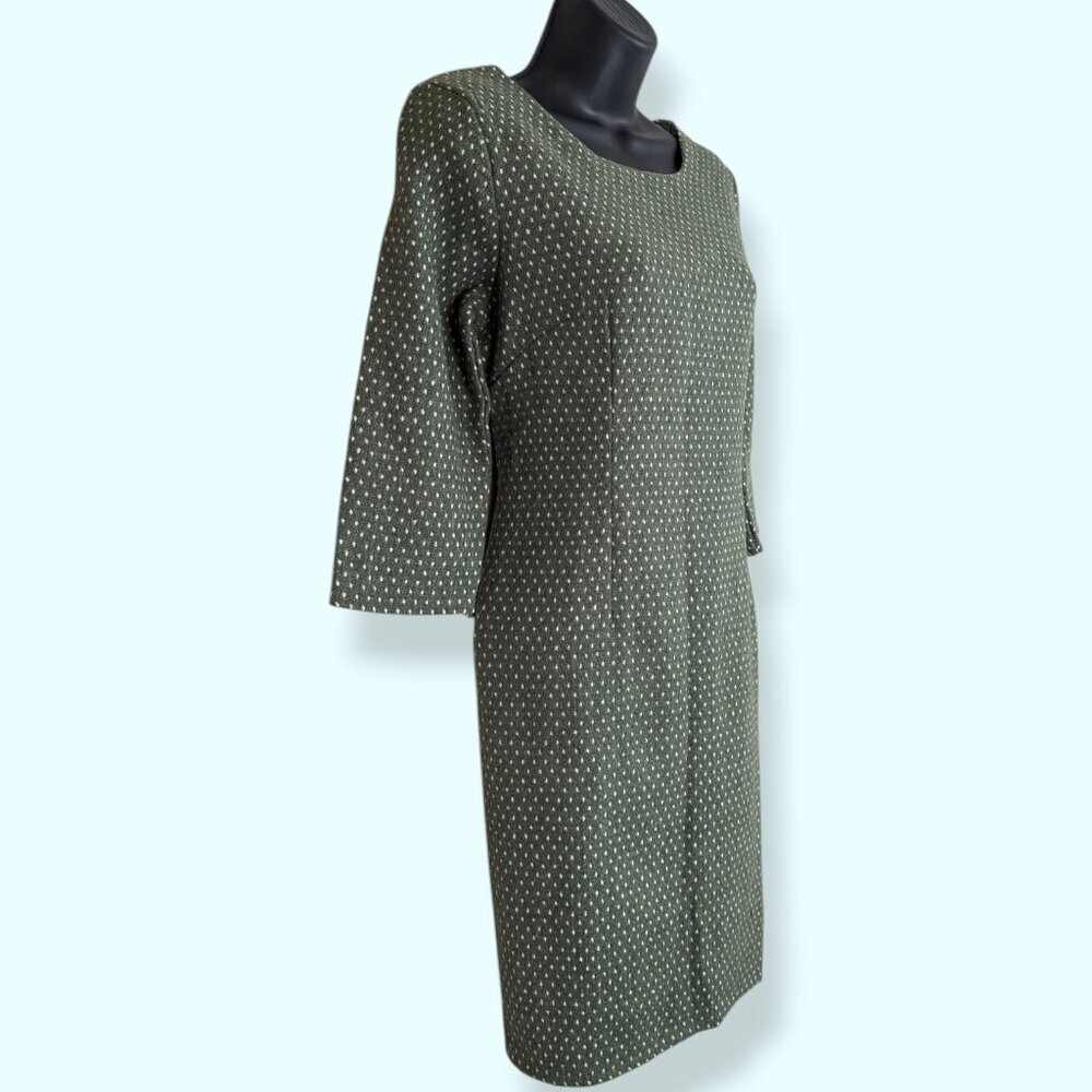 NWT Drama Queen Green & White Knit 3/4 Sleeve Dress - Picture 3 of 7